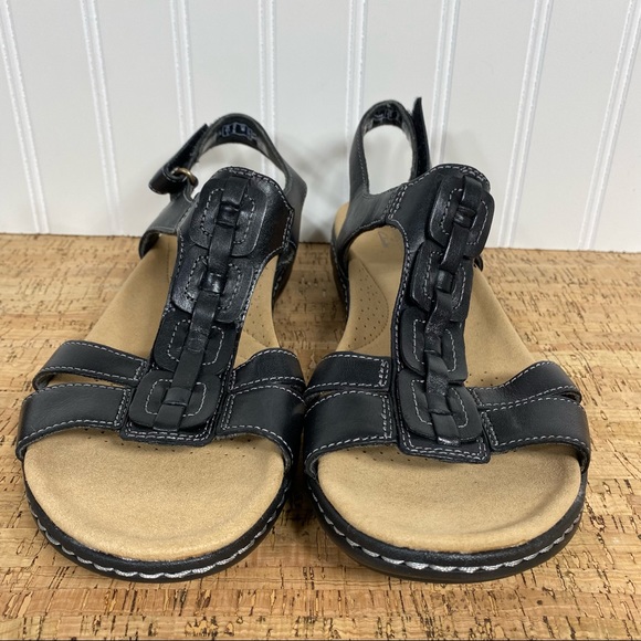 Clarks Laurieann Cove Women's Black Leather Shoes - Size 10 D Wide, Leather Sole - View #4